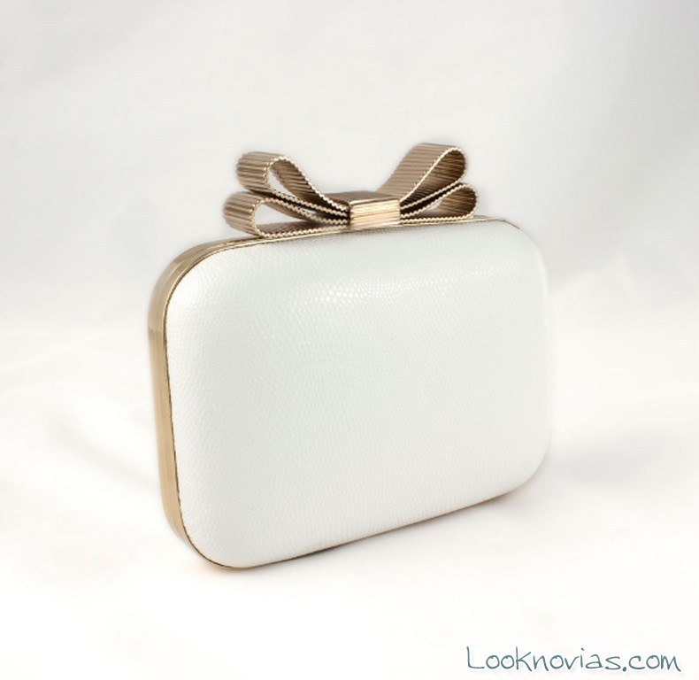 bolso caja blanco con lazo